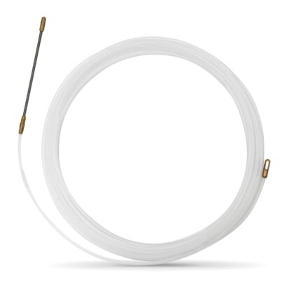 nylon fish tape Ø3mm with fixed terminals|Nylon f3 white detail1|Nylon f3 white detail2 1